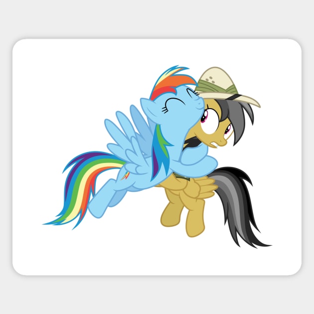 Rainbow Dash and Daring Do hug 1 Sticker by CloudyGlow